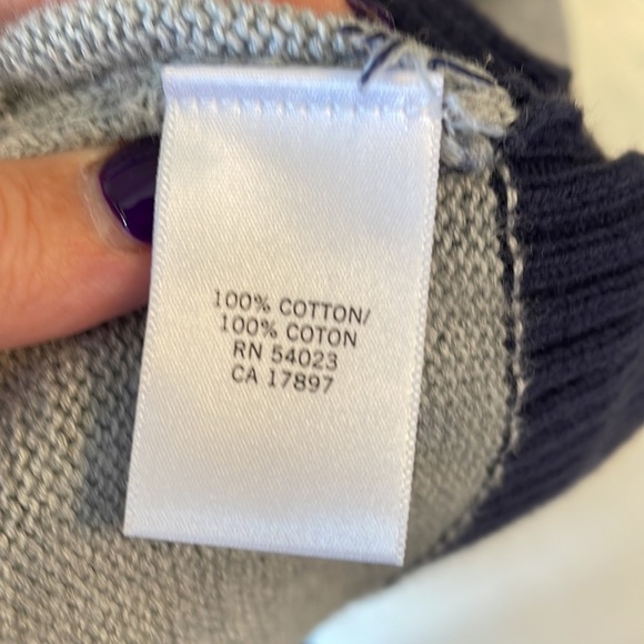 Banana Republic woman’s bold striped sweater 100% cotton Shawl collar Med - Picture 8 of 12